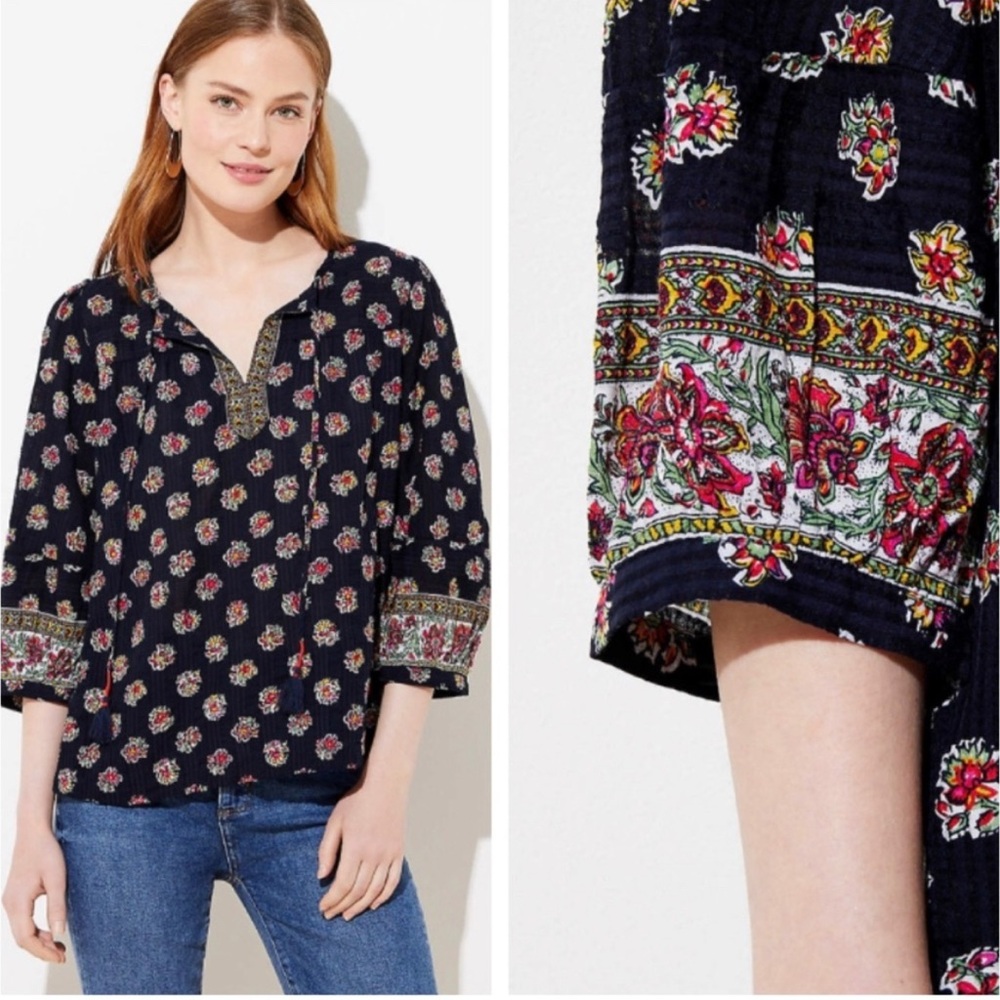 Floral Navy Blouse